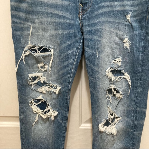American Eagle Distressed Airflex Slim Button Fly Jeans Size 31 x 30 - Picture 5 of 13